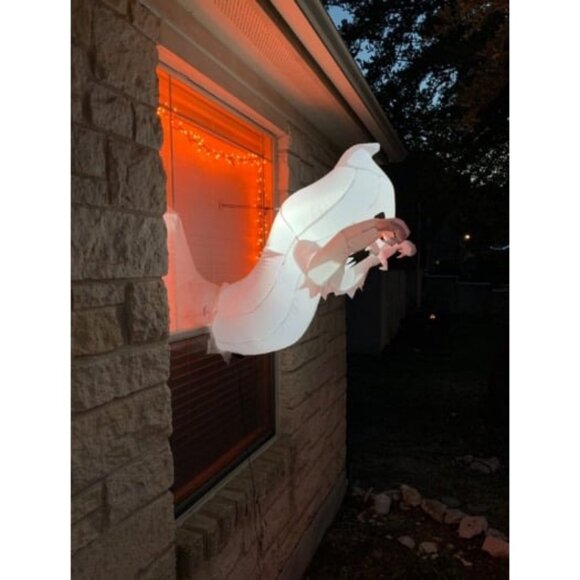 4.5 FT Halloween Inflatable Ghost with Build-in LEDs, Blow...